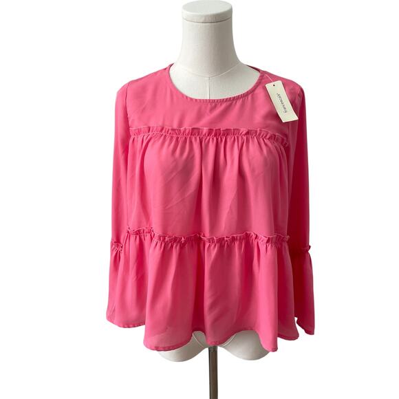Mi ami Tops - Francescas Mi Ami NWT Ruffle Boho Bell Sleeve Top Sz S
